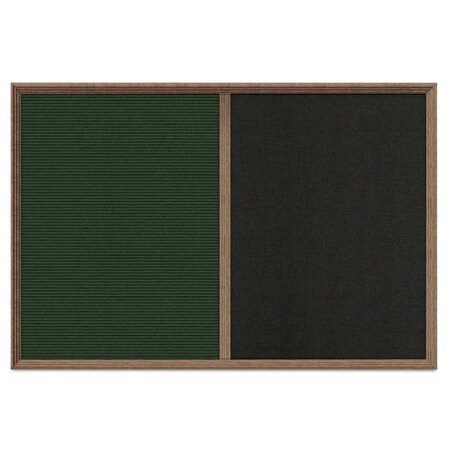 United Visual Products Enclosed Corkboard, 1 Door, 24"x36", 4" Fra UV3422-BRONZE-MEDGRY